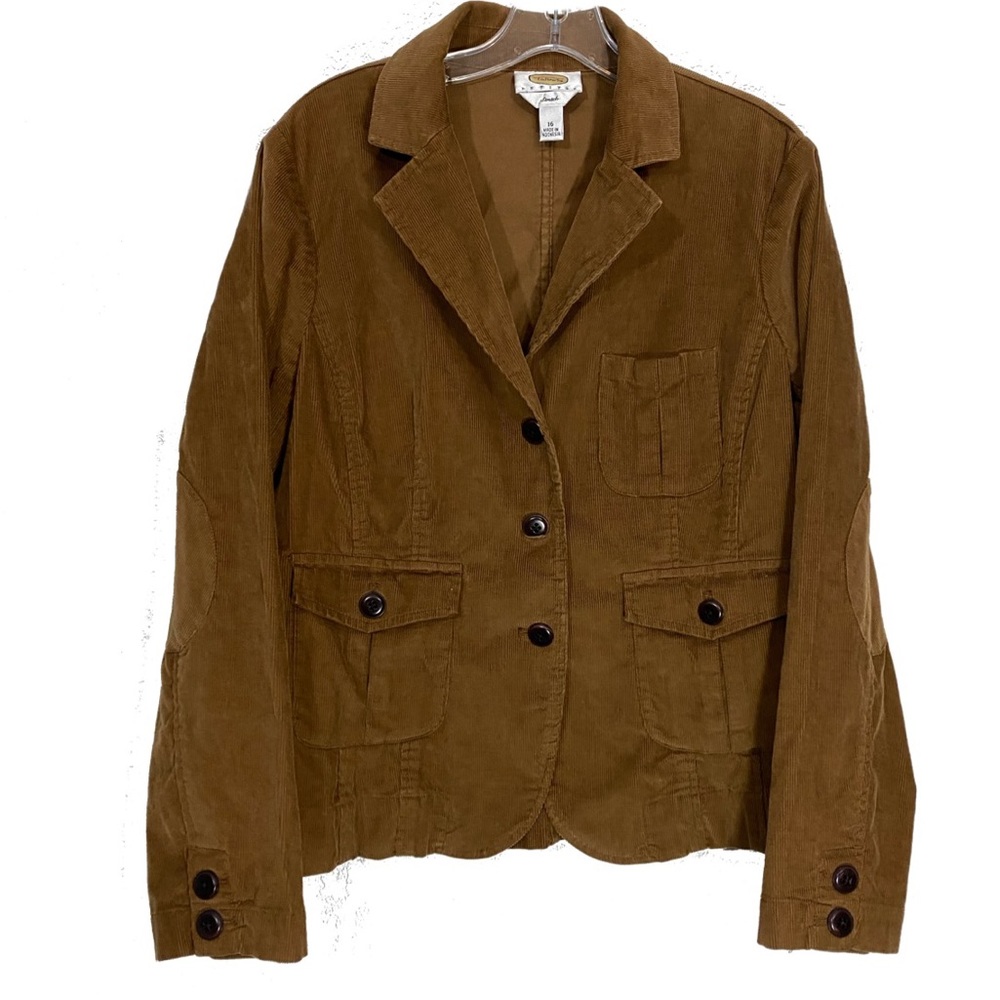 Talbots Brown Corduroy Jacket Blazer Petite 16